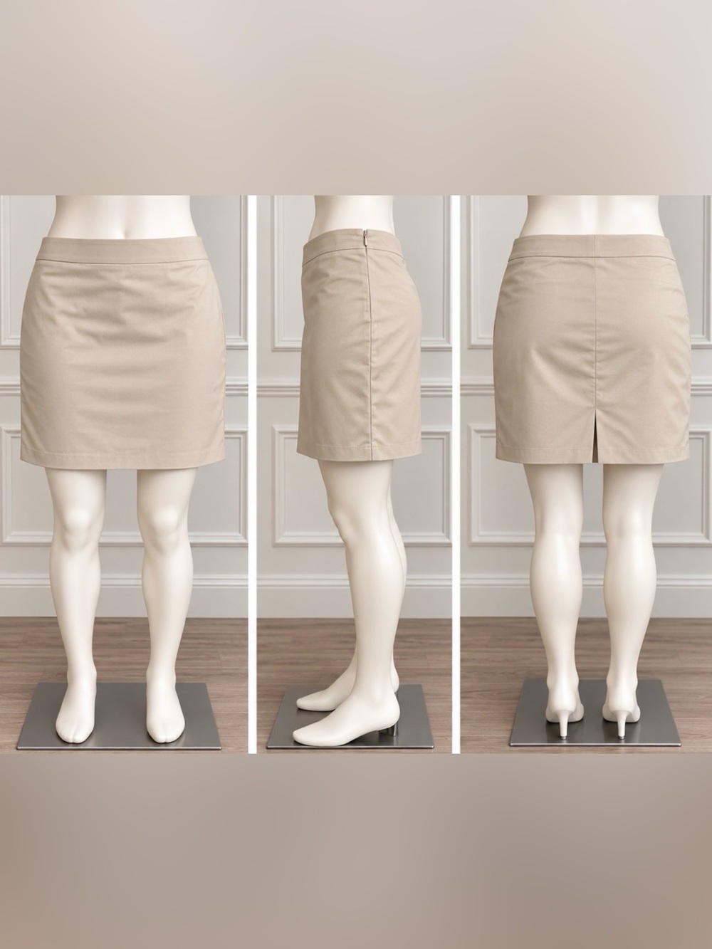 Halogen Mini Skirt in Beige Size 12 Like New